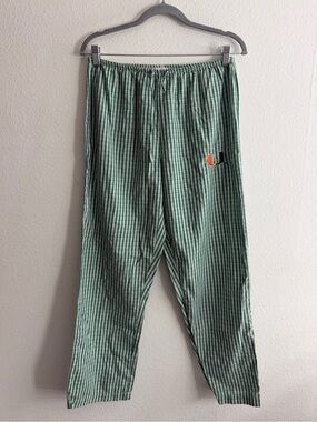 Vintage University of Miami UM Green Plaid Embroidered Lounge Pants Size Small
